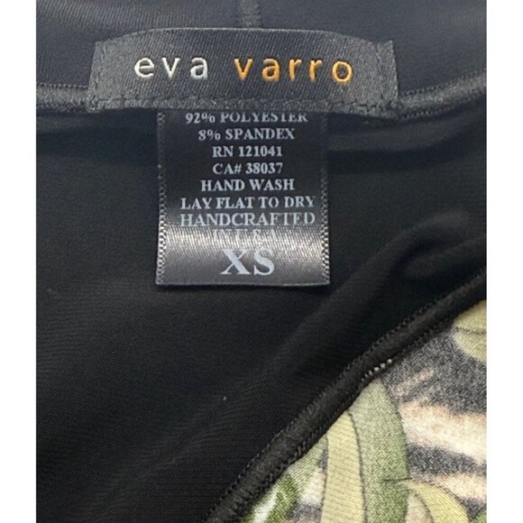 Eva Varro Tunic Top Asymmetric Slinky Knit Colorful Floral Stretch Swing Size XS - Picture 5 of 6